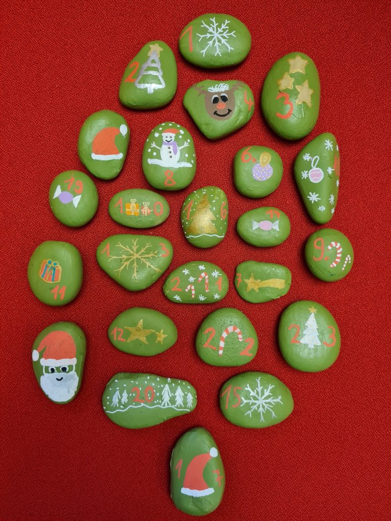 Adventskalender Steine Märkische Heimat Weihnachten